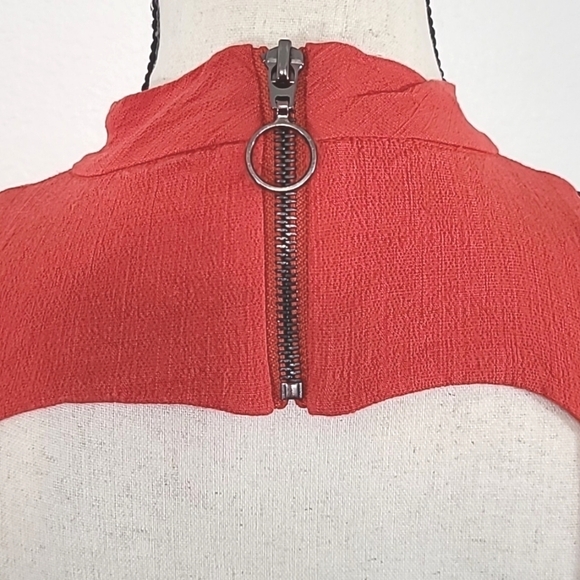 FREE PEOPLE Red-Orange Open Back Lined Dress, size Small - Picture 5 of 6